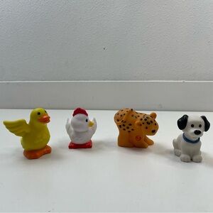 Little People Duck Chicken Dog Leopard Zoo Figures Lot of 4